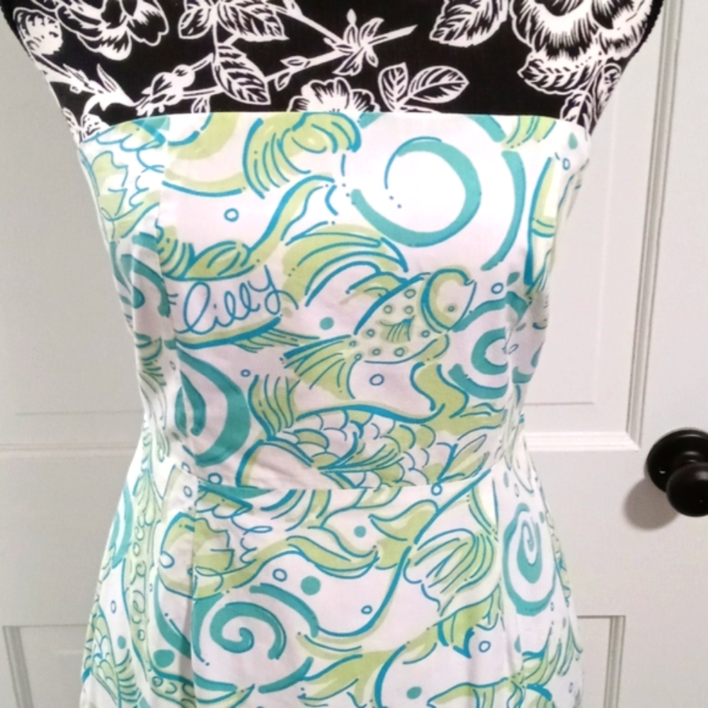 🆕 🐟VTG Lilly Pulitzer🐟 - "School's Out" Strapless Dress - Picture 5 of 16